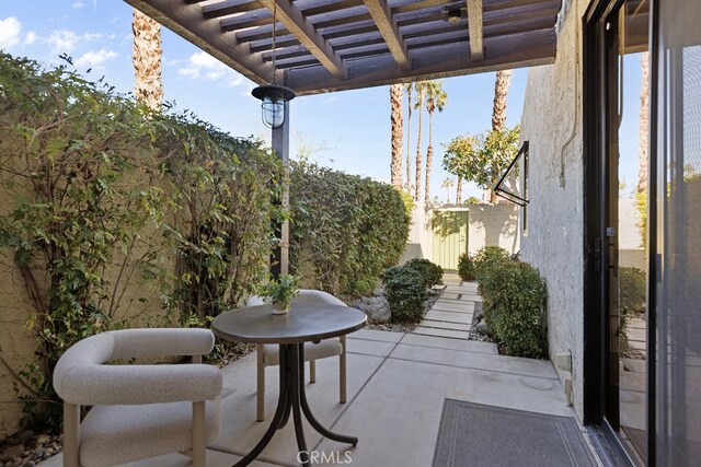 view of patio / terrace featuring a pergola