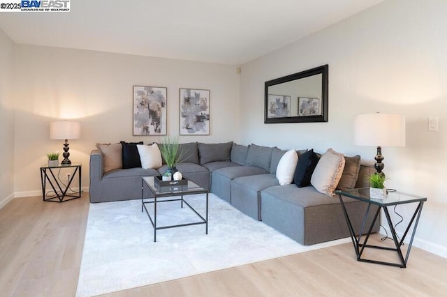 living room featuring hardwood / wood-style flooring