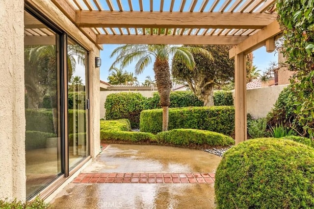 view of patio with a pergola