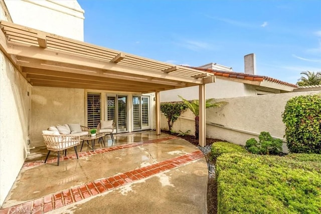 view of patio featuring an outdoor living space