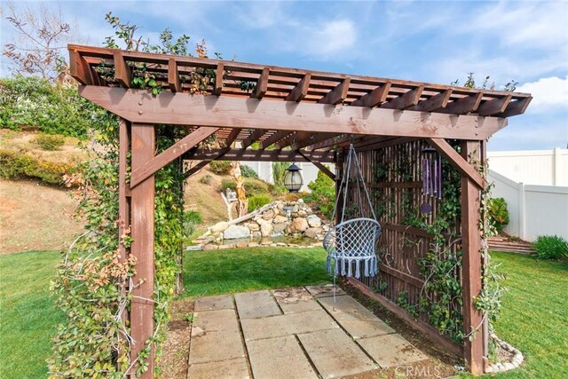 view of patio / terrace featuring a pergola