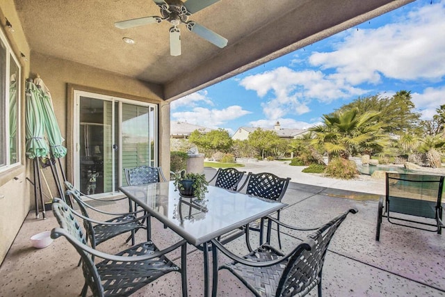 view of patio with ceiling fan