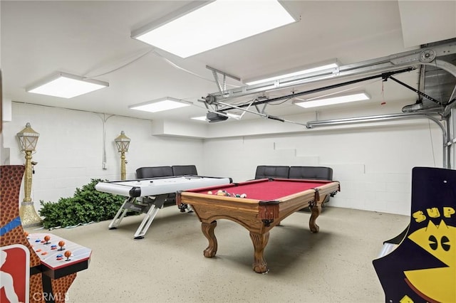 playroom with billiards