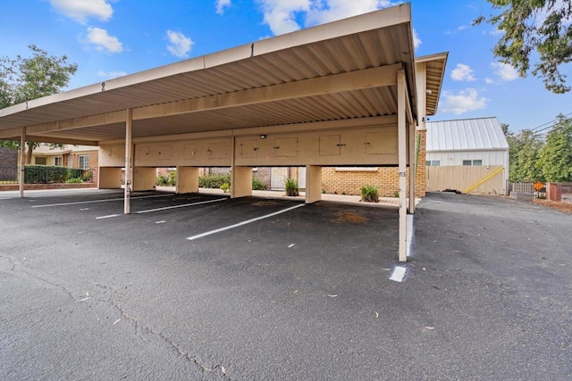 view of car parking with a carport