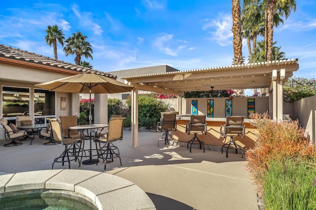 view of patio / terrace with a pergola