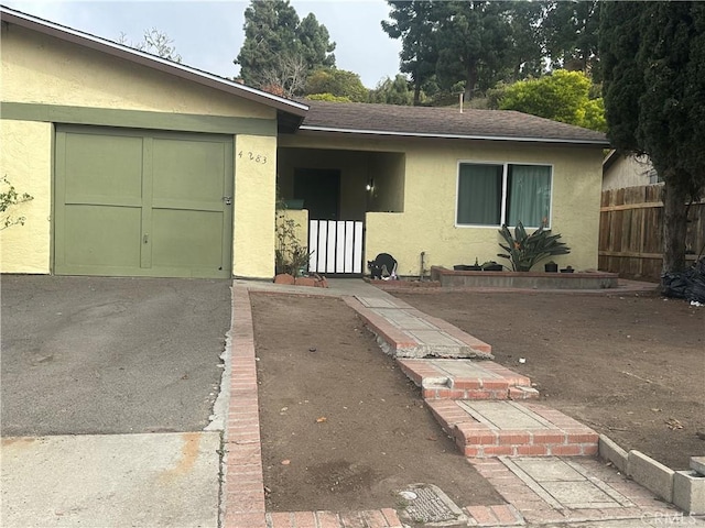 view of front of house with a garage