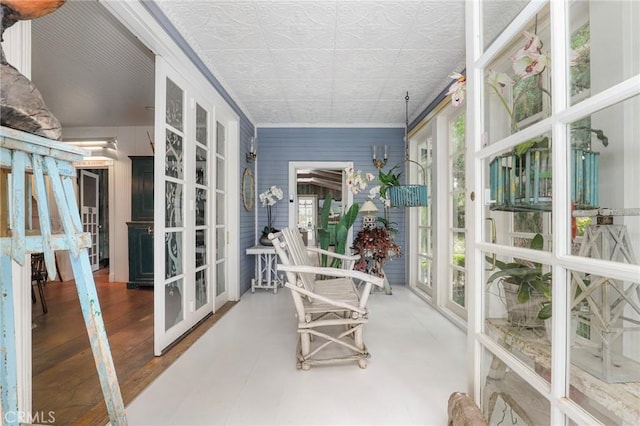 sunroom with french doors