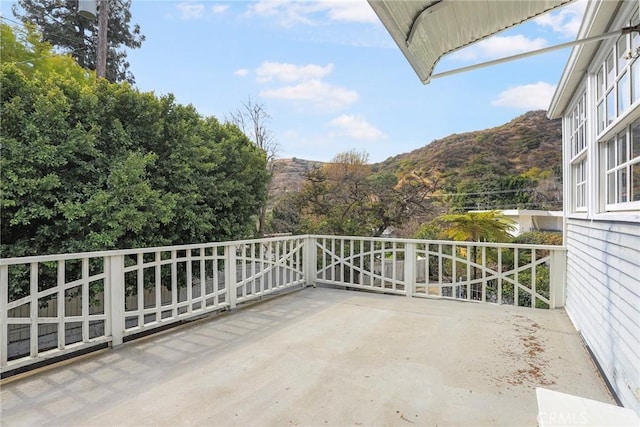 balcony with a mountain view