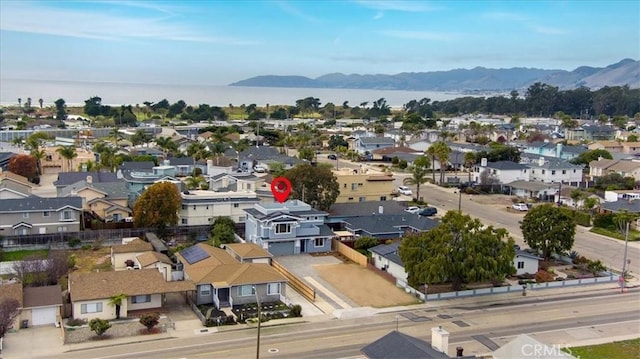 aerial view with a mountain view