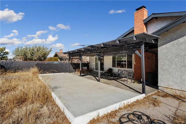 view of patio with a pergola