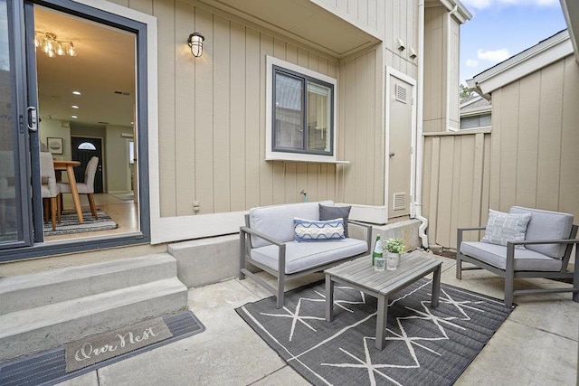 view of patio / terrace featuring an outdoor living space