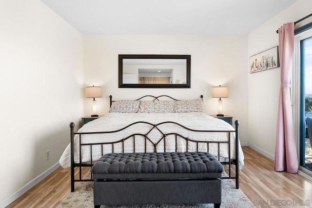 bedroom featuring light hardwood / wood-style flooring