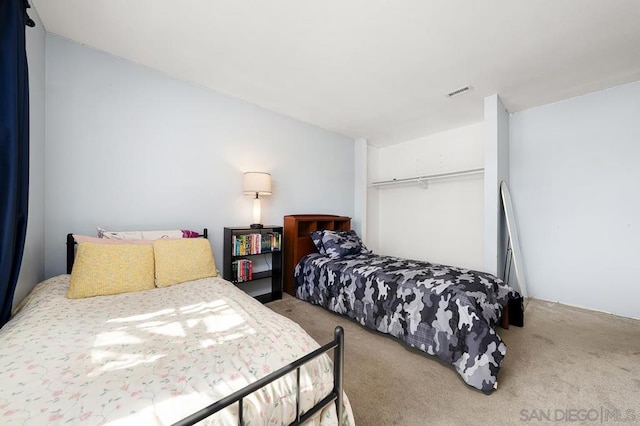 bedroom with carpet floors