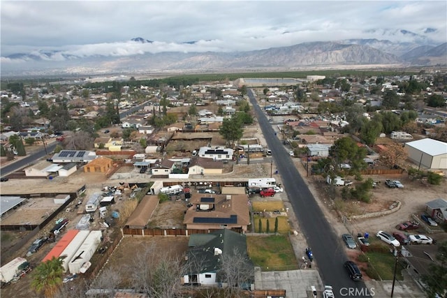 drone / aerial view with a mountain view