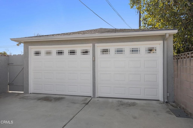 view of garage