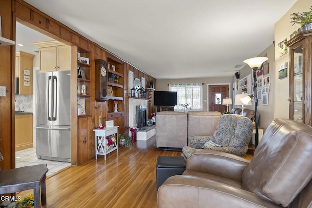 living room featuring light hardwood / wood-style floors