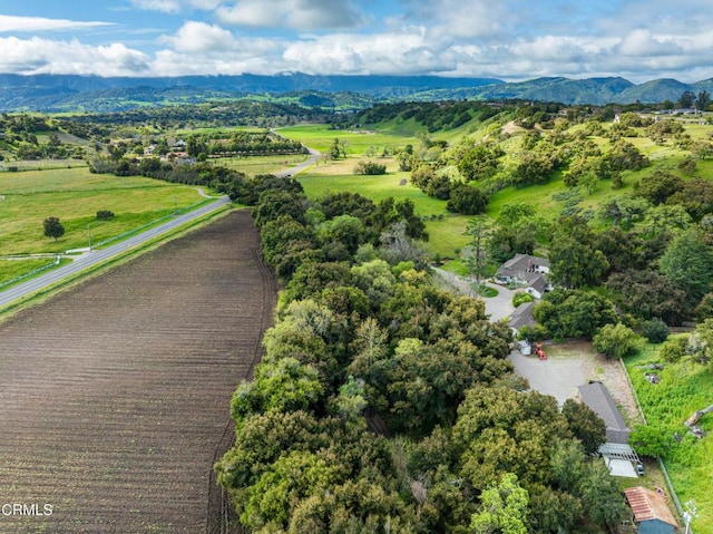 bird's eye view with a mountain view