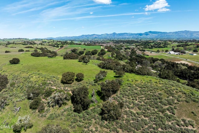 bird's eye view with a mountain view