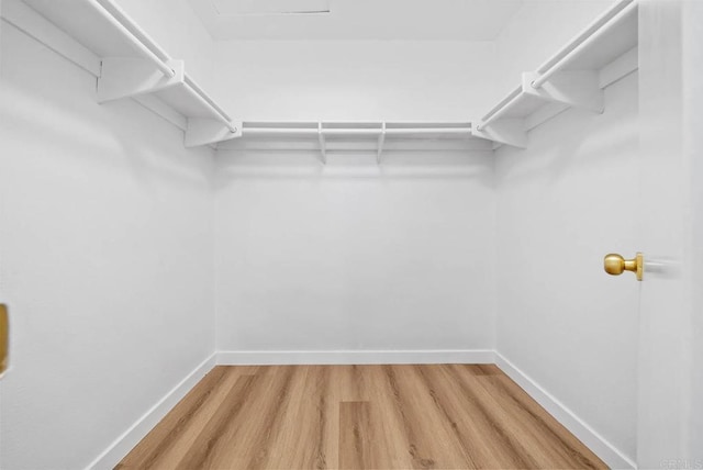 spacious closet with hardwood / wood-style floors