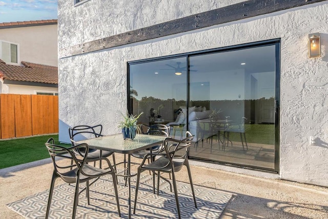 view of patio / terrace with ceiling fan