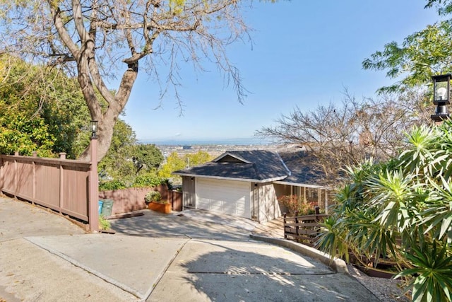 view of home's exterior with a garage