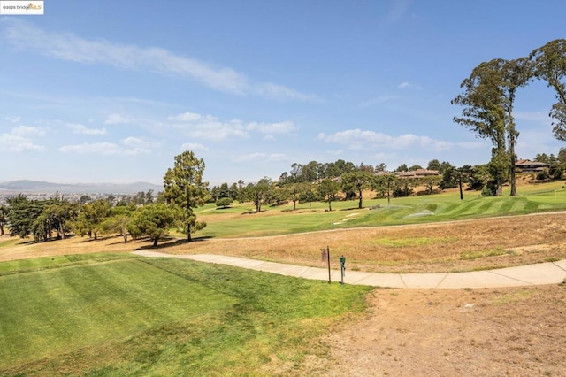 view of property's community with a lawn