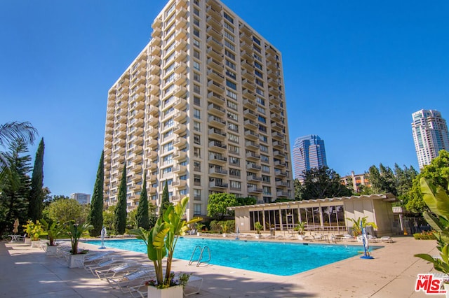 view of pool with a patio area