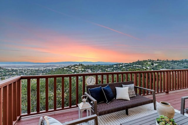 view of deck at dusk