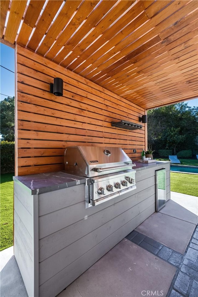 view of patio / terrace with exterior kitchen and grilling area