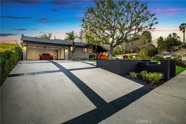 modern home featuring a garage