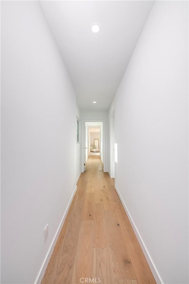 hall featuring light hardwood / wood-style flooring