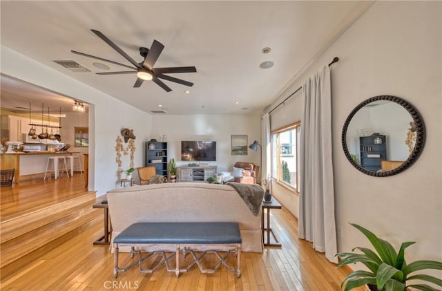 bedroom with light hardwood / wood-style floors