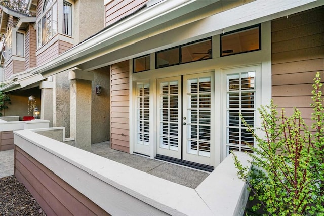 doorway to property with french doors