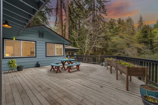 view of deck at dusk