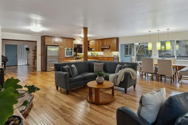 living room featuring light hardwood / wood-style floors