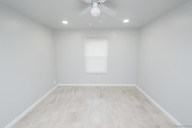 unfurnished room with ceiling fan