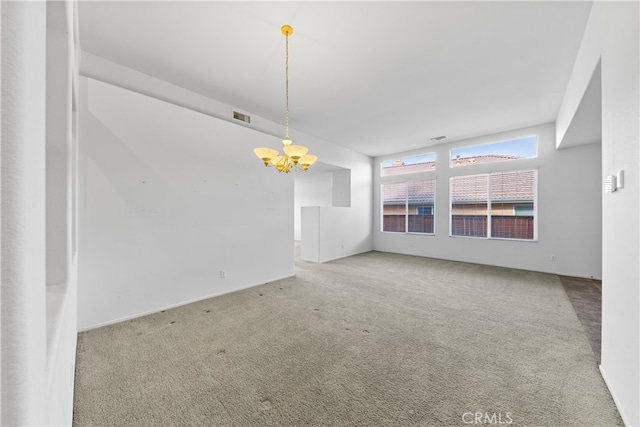 interior space featuring an inviting chandelier