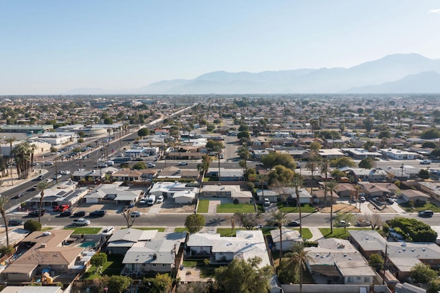 aerial view with a mountain view