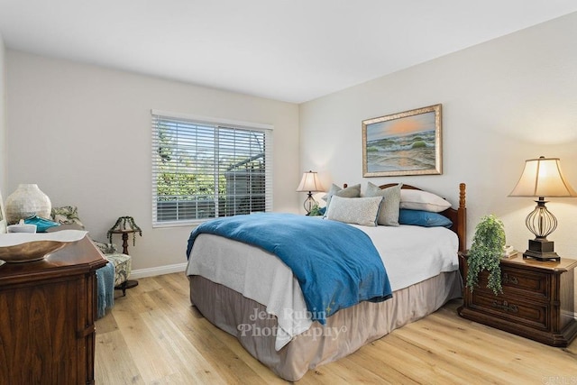 bedroom featuring light wood-type flooring