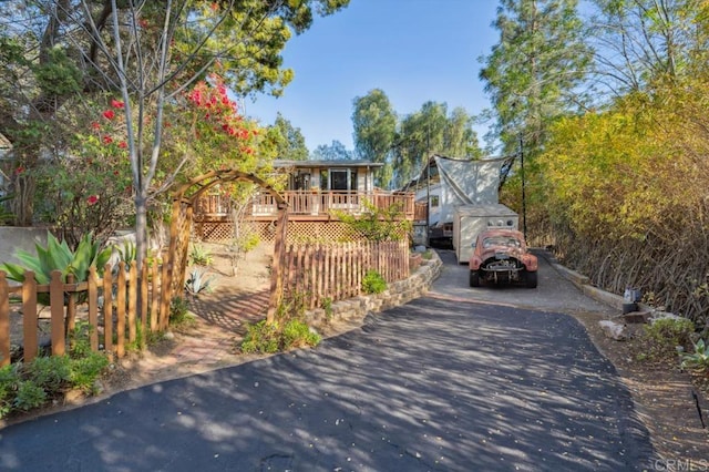 view of front of home featuring a deck