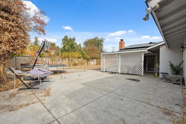 view of patio featuring a trampoline