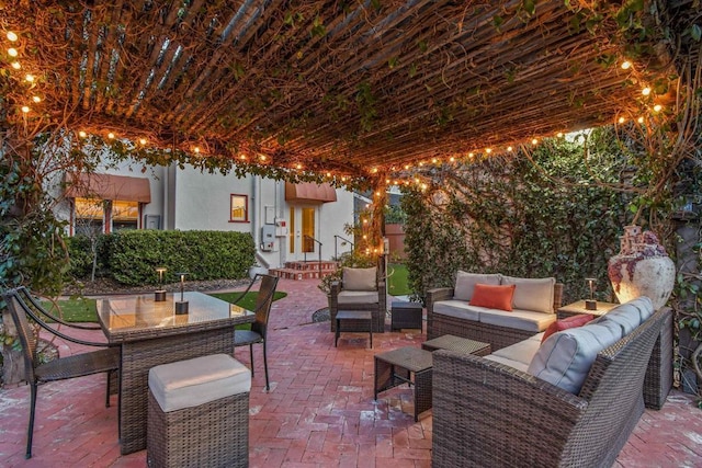 view of patio / terrace featuring an outdoor living space