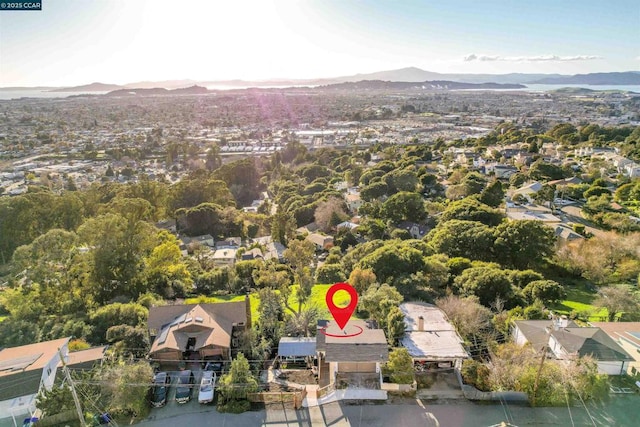 aerial view with a mountain view