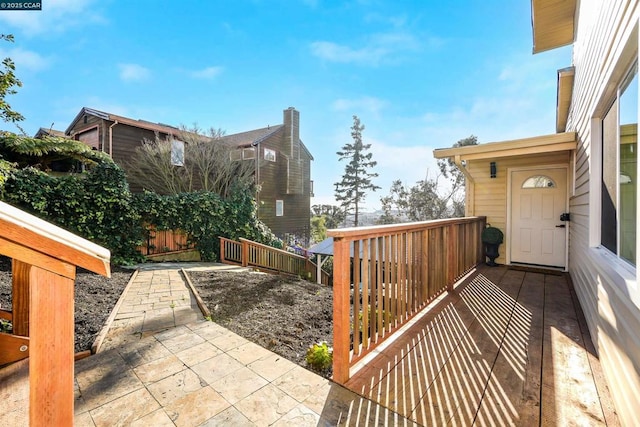 view of patio with a wooden deck