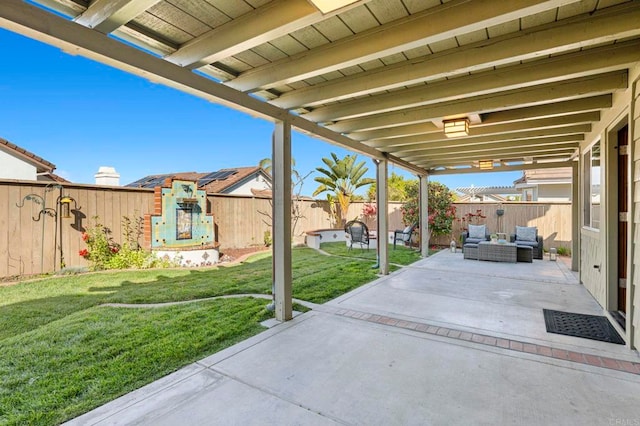 view of patio with an outdoor hangout area