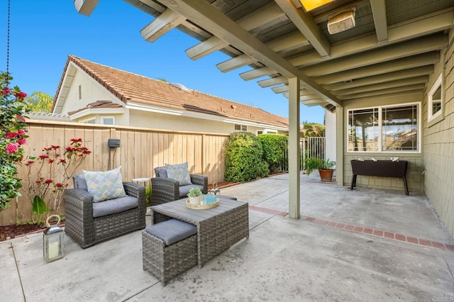 view of patio with outdoor lounge area