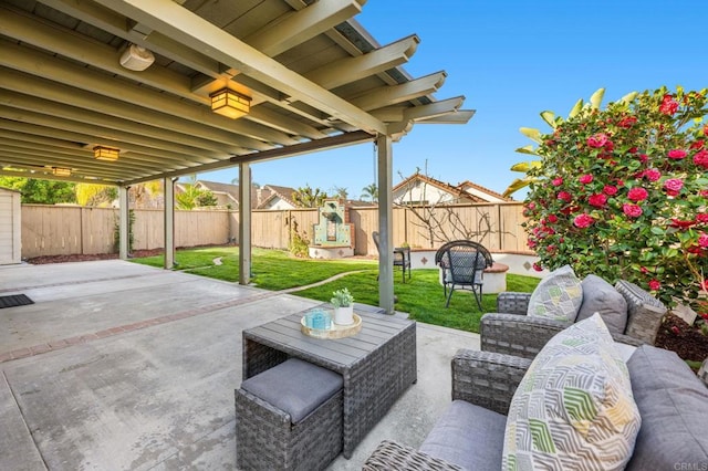 view of patio with an outdoor living space