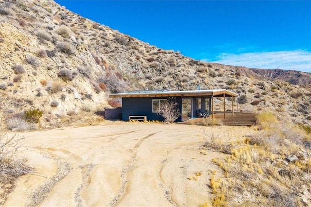 exterior space with a mountain view