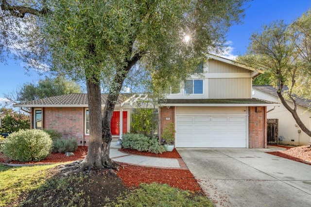 view of front of house with a garage