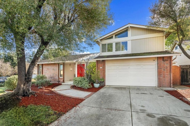 view of front of property featuring a garage